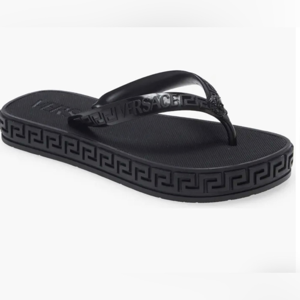 Versace Greek Key Flip Flops